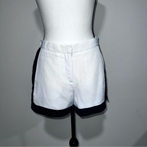 White & Black Polyester Shorts